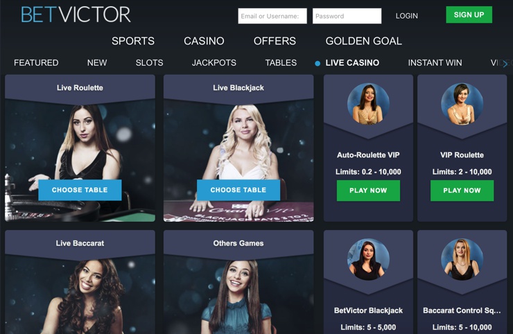 BetVictor Casino Games