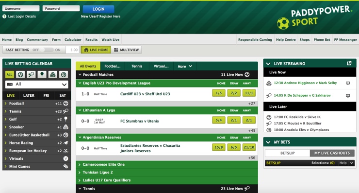 Paddy Power Features Screenshot